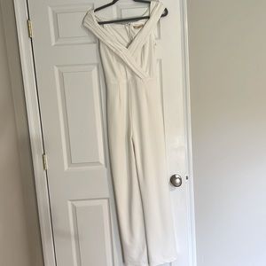 HAVEN OFF SHOULDER JUMPSUIT: WHITE